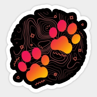 Paw Print Gradient Look Sticker